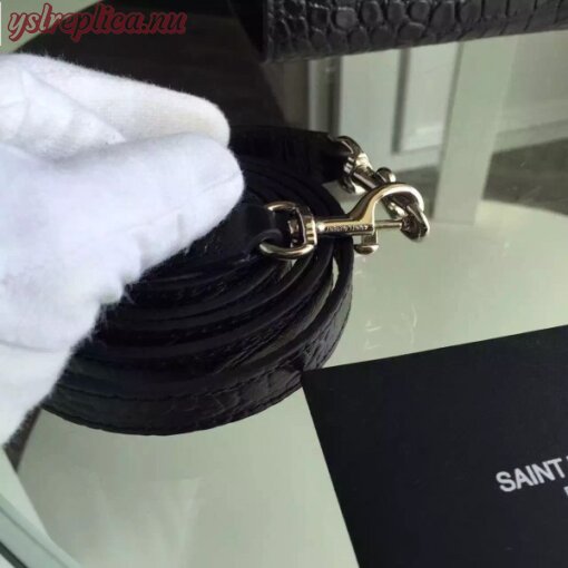 Replica YSL Fake Saint Laurent Small Sac De Jour Bag In Black Crocodile Leather 3