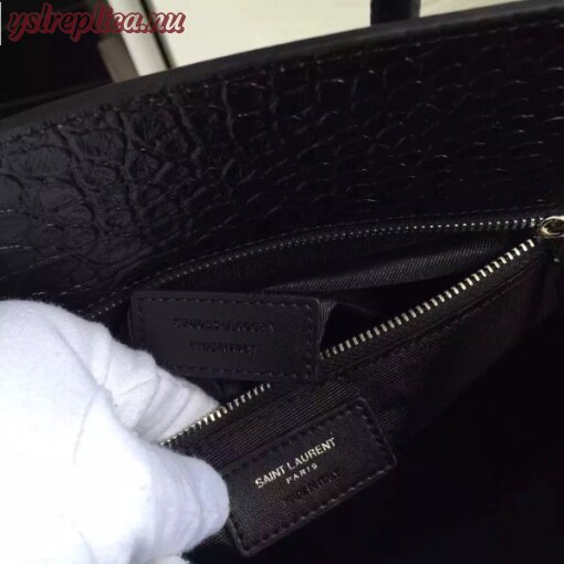 Replica YSL Fake Saint Laurent Small Sac De Jour Bag In Black Crocodile Leather 5