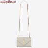 Replica YSL Fake Saint Laurent Small Envelope Bag In White Grained Leather