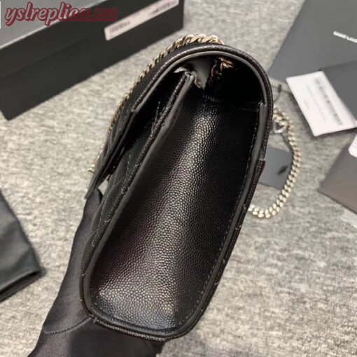 Replica YSL Fake Saint Laurent Small Envelope Bag In Noir Grained Leather 5