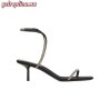 Replica YSL Saint Laurent Mae Slingback Sandals In Crepe Satin With Feathers 5