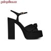 Replica YSL Saint Laurent Opyum Sandals In Patent Leather With Gold-tone Heel 4