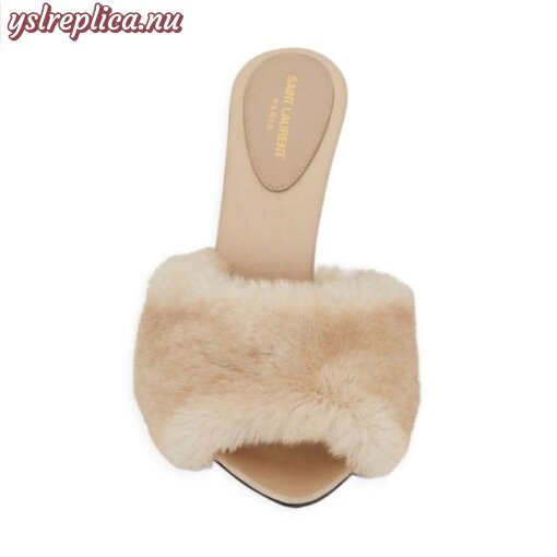 Replica YSL Saint Laurent La 16 Heeled Mules in Animal Free-fur and Smooth Leather 4