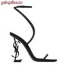 Replica YSL Saint Laurent Cassandra Sandals In Patent Leather With Gold-tone Monogram 5