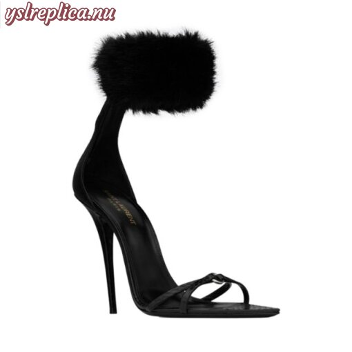 Replica YSL Saint Laurent Satine Sandals In Lacquered Ayers 2