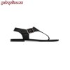 Replica YSL Saint Laurent Caleb Flat Sandals in Smooth Leather