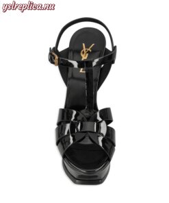 Replica YSL Saint Laurent Tribute Platform Sandals in Patent Leather 2