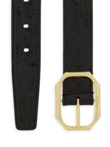 Replica YSL Saint Laurent Croc-Embossed Leather Belt 2