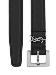 Replica YSL Saint Laurent Cassandre Thin Belt with Square Buckle in Lacquered Leather 2