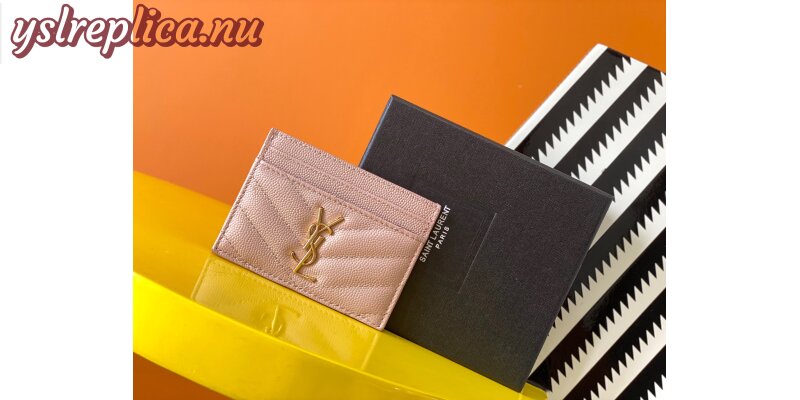 Replica YSL Cassandre MatelassÉ Card Holder Case In Grain De Poudre Embossed Leather 2