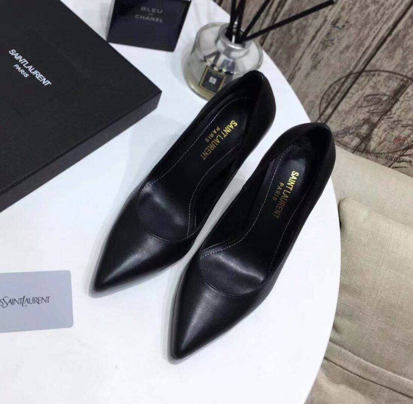Replica YSL Saint Laurent Blade Slingback Pumps In Mirrored Leather 24